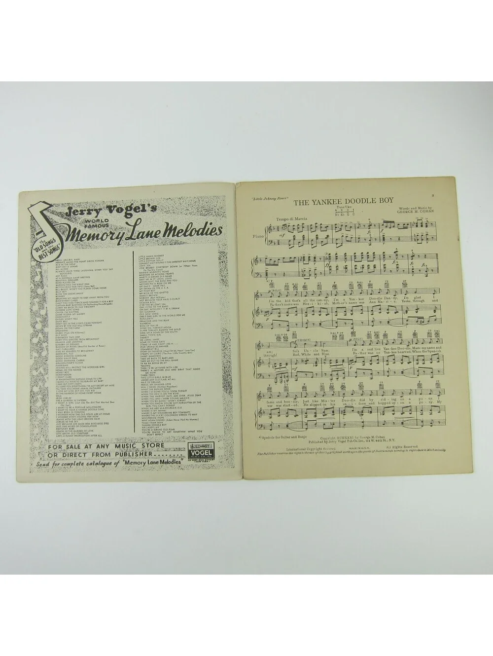 Sheet Music Yankee Doodle Dandy Film James Cagney George Cohan Vintage 1931